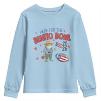 Here for the Benito Bowl 2026 Coquí Frog Youth Sweatshirt Puerto Rican Funny Football Music Fans