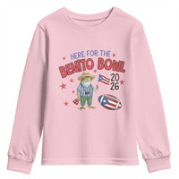 Here for the Benito Bowl 2026 Coquí Frog Youth Sweatshirt Puerto Rican Funny Football Music Fans
