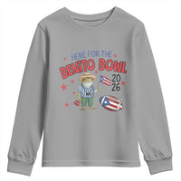 Here for the Benito Bowl 2026 Coquí Frog Youth Sweatshirt Puerto Rican Funny Football Music Fans