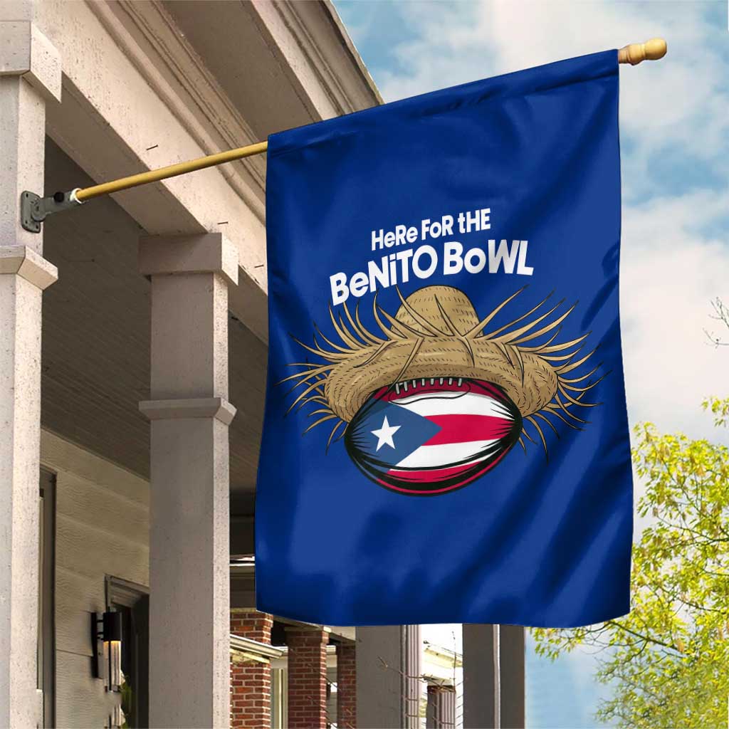 Here for the Benito Bowl Straw Hat Garden Flag Puerto Rico Flag Football Music Fans