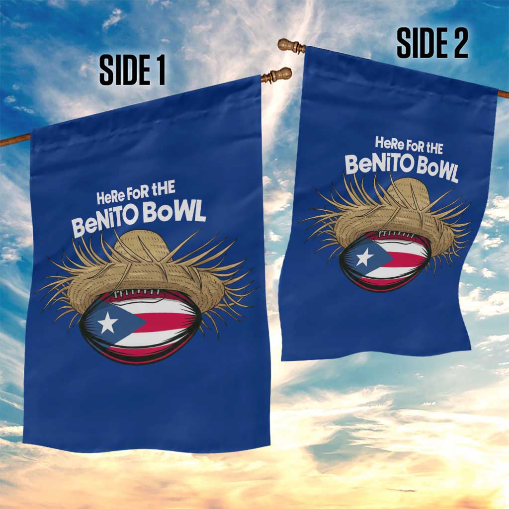 Here for the Benito Bowl Straw Hat Garden Flag Puerto Rico Flag Football Music Fans