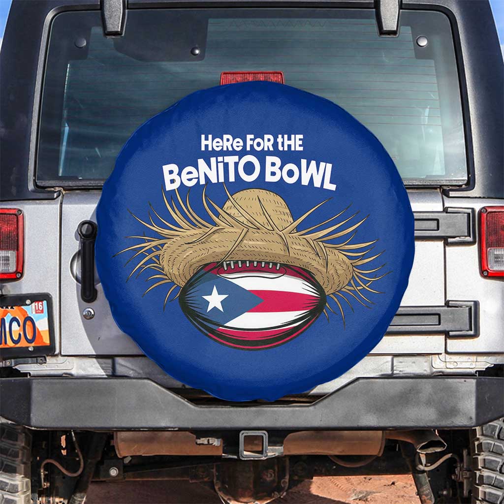 Here for the Benito Bowl Straw Hat Spare Tire Cover Puerto Rico Flag Football Music Fans