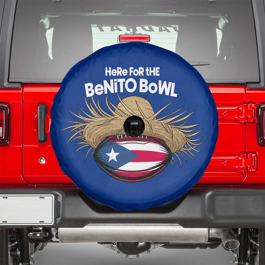 Here for the Benito Bowl Straw Hat Spare Tire Cover Puerto Rico Flag Football Music Fans