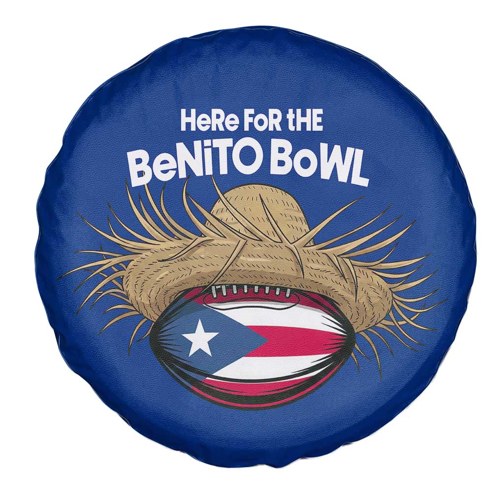 Here for the Benito Bowl Straw Hat Spare Tire Cover Puerto Rico Flag Football Music Fans