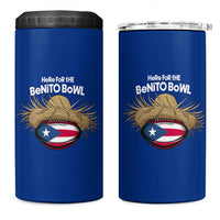 Here for the Benito Bowl Straw Hat 4 in 1 Can Cooler Tumbler Puerto Rico Flag Football Music Fans