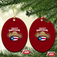 Here for the Benito Bowl Straw Hat Ceramic Ornament Puerto Rico Flag Football Music Fans