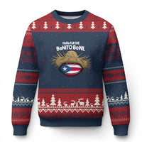 Here for the Benito Bowl Straw Hat Ugly Christmas Sweater Puerto Rico Flag Football Music Fans