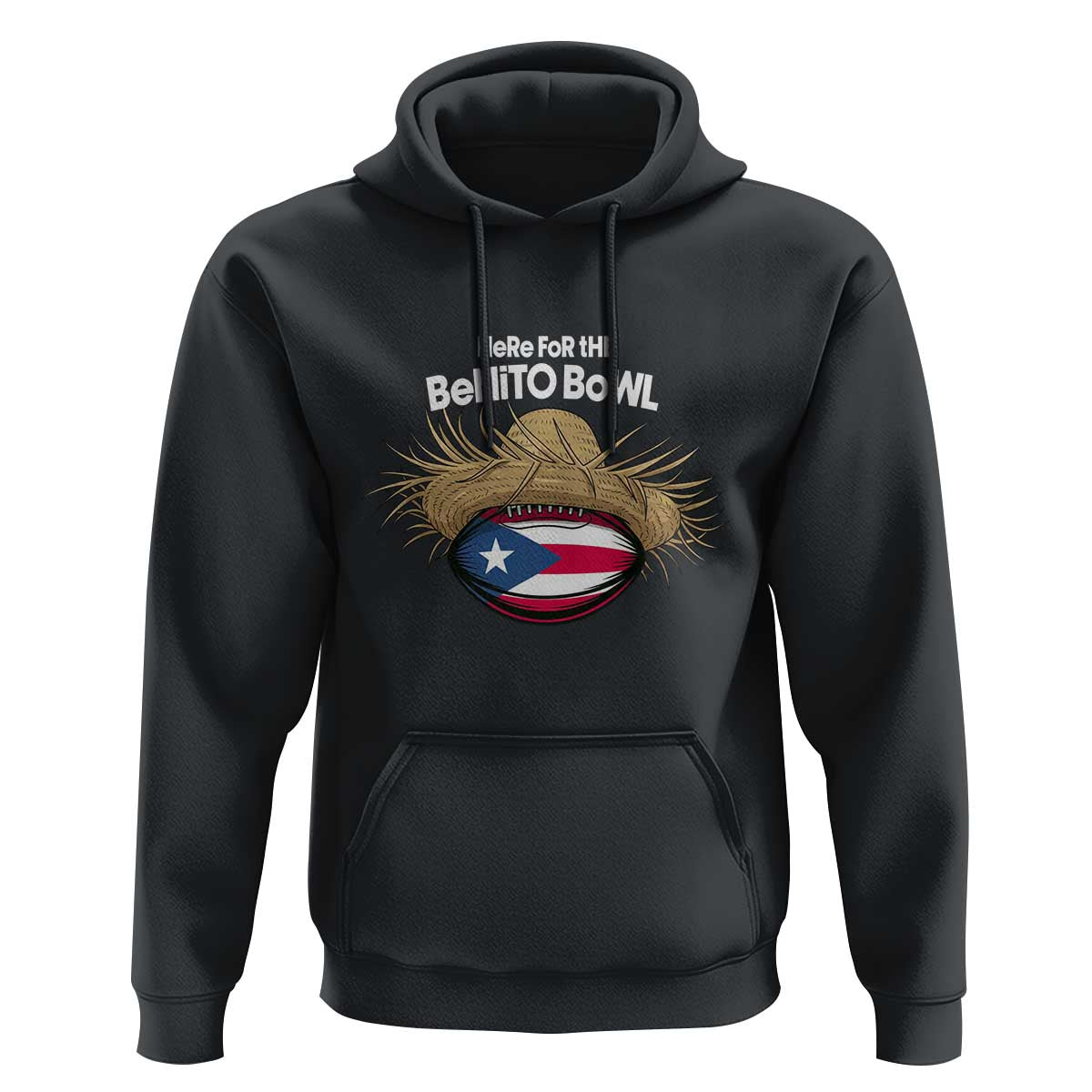 Here for the Benito Bowl Straw Hat Hoodie Puerto Rico Flag Football Music Fans