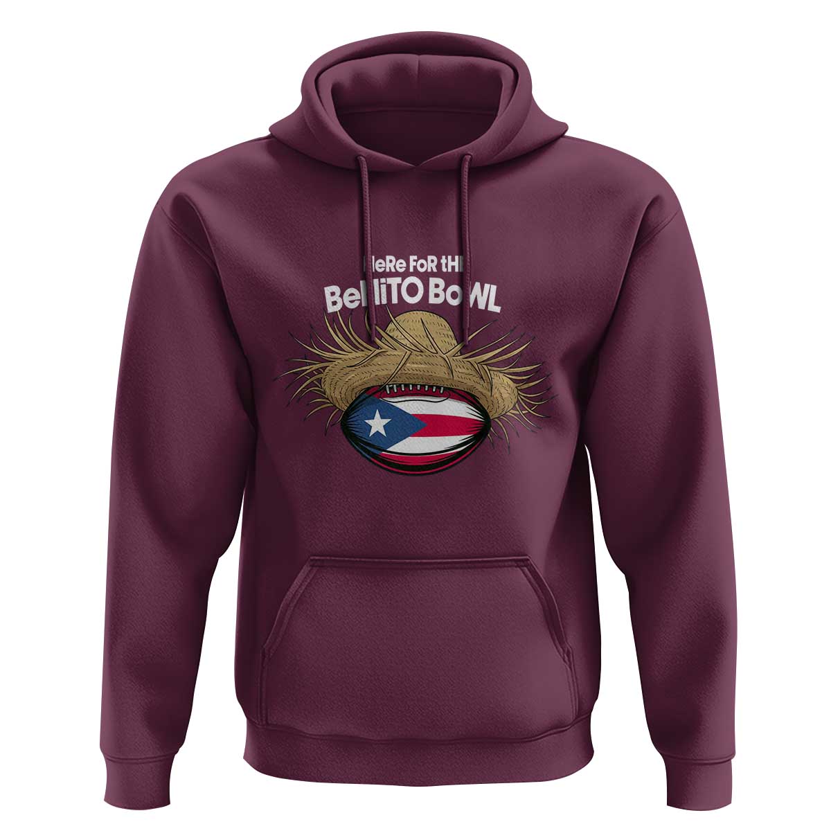 Here for the Benito Bowl Straw Hat Hoodie Puerto Rico Flag Football Music Fans