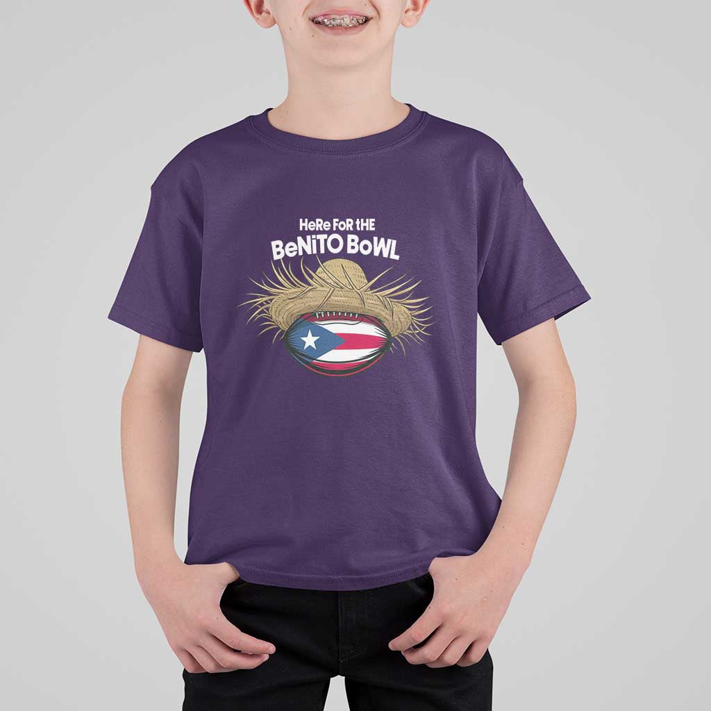 Here for the Benito Bowl Straw Hat T Shirt For Kid Puerto Rico Flag Football Music Fans