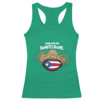 Here for the Benito Bowl Straw Hat Racerback Tank Top Puerto Rico Flag Football Music Fans