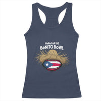 Here for the Benito Bowl Straw Hat Racerback Tank Top Puerto Rico Flag Football Music Fans
