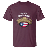 Here for the Benito Bowl Straw Hat T Shirt Puerto Rico Flag Football Music Fans