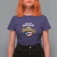 Here for the Benito Bowl Straw Hat T Shirt For Women Puerto Rico Flag Football Music Fans