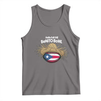 Here for the Benito Bowl Straw Hat Tank Top Puerto Rico Flag Football Music Fans