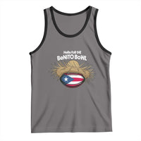 Here for the Benito Bowl Straw Hat Tank Top Puerto Rico Flag Football Music Fans