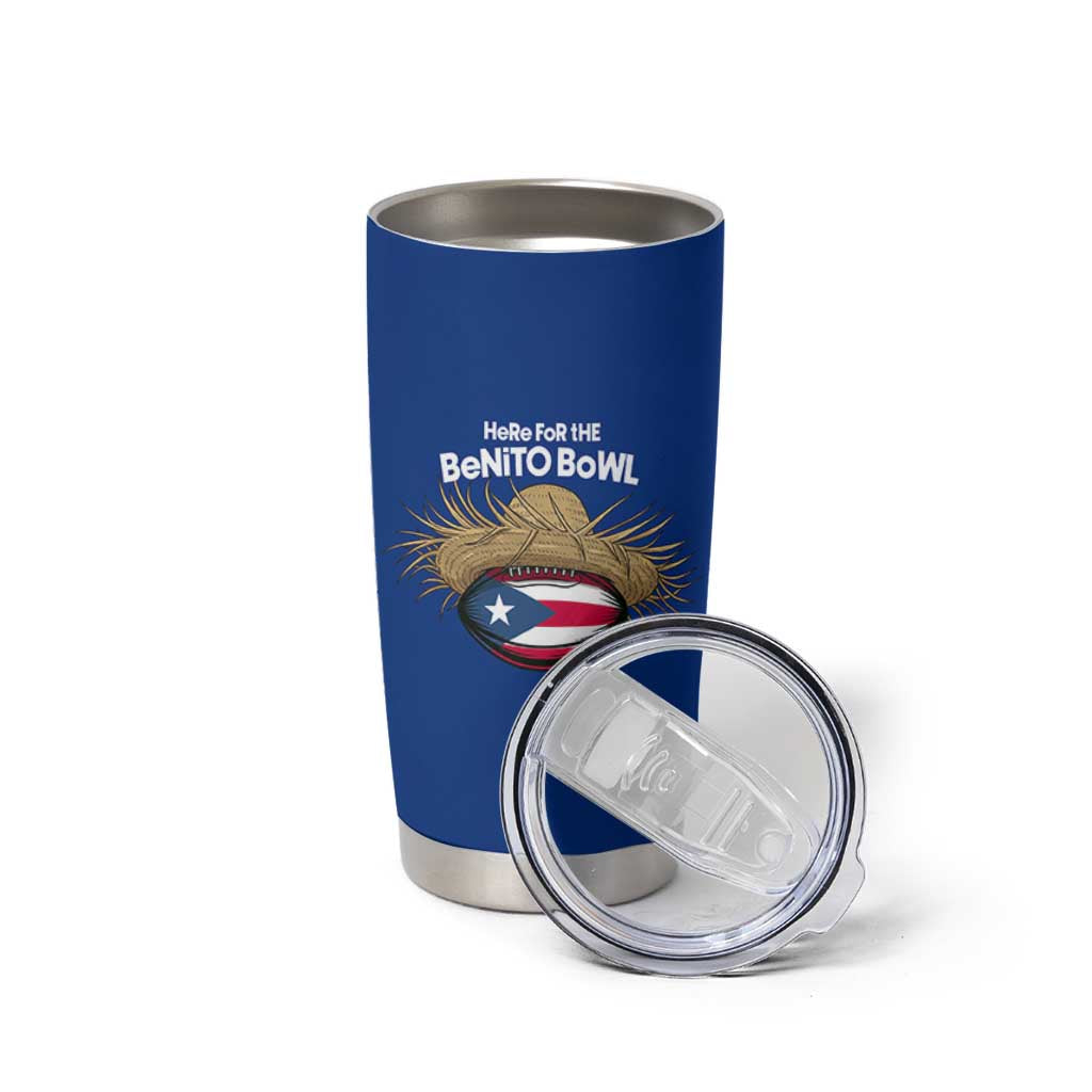Here for the Benito Bowl Straw Hat Tumbler Cup Puerto Rico Flag Football Music Fans
