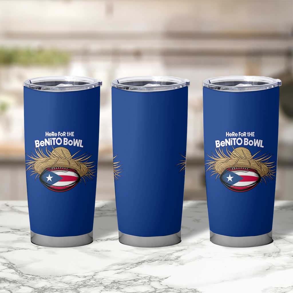 Here for the Benito Bowl Straw Hat Tumbler Cup Puerto Rico Flag Football Music Fans