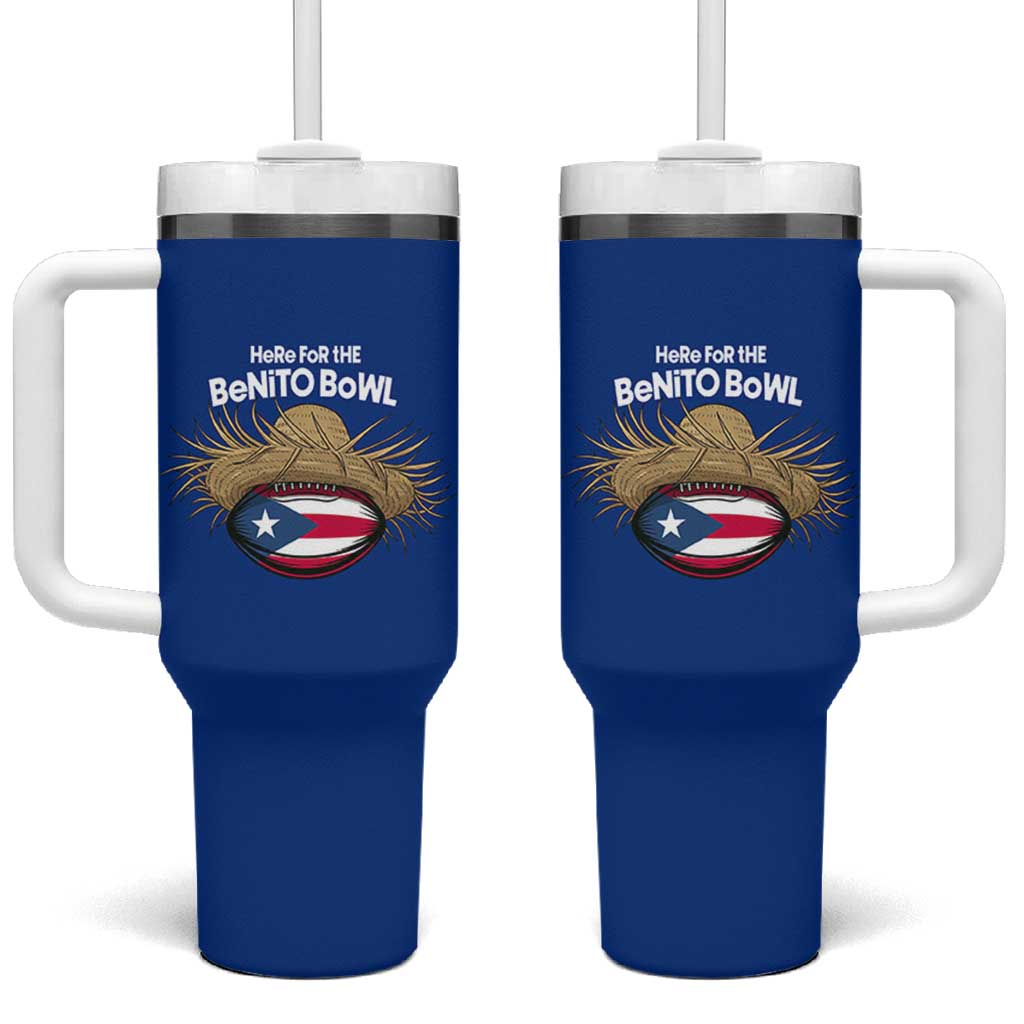 Here for the Benito Bowl Straw Hat Tumbler With Handle Puerto Rico Flag Football Music Fans