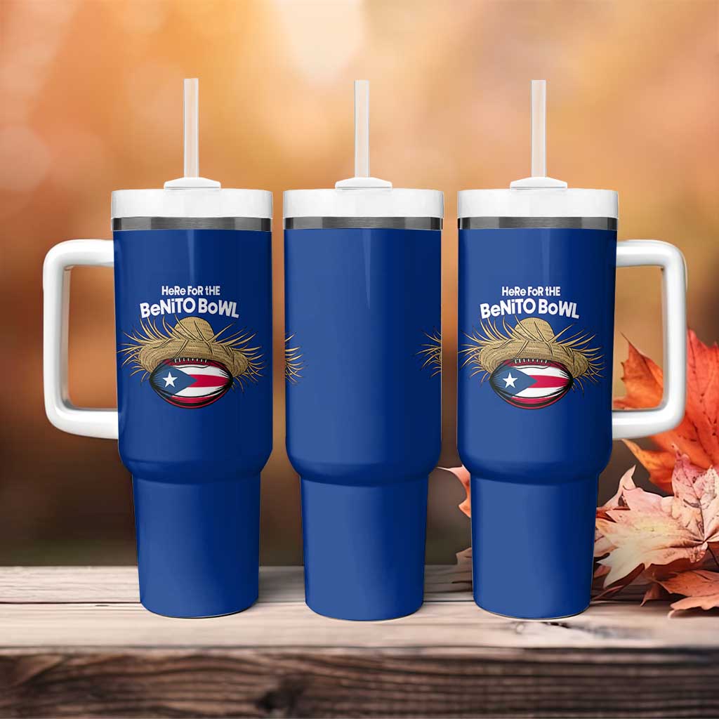 Here for the Benito Bowl Straw Hat Tumbler With Handle Puerto Rico Flag Football Music Fans