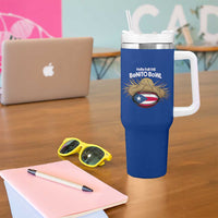 Here for the Benito Bowl Straw Hat Tumbler With Handle Puerto Rico Flag Football Music Fans