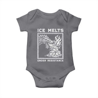 Ice Melts Under Resistance Baby Onesie Against Ice Protest Dragon Graphic with Fire