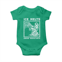 Ice Melts Under Resistance Baby Onesie Against Ice Protest Dragon Graphic with Fire