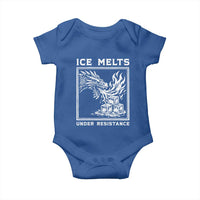 Ice Melts Under Resistance Baby Onesie Against Ice Protest Dragon Graphic with Fire