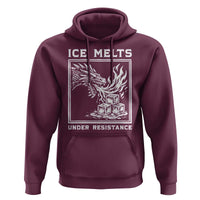 Ice Melts Under Resistance Hoodie Against Ice Protest Dragon Graphic with Fire