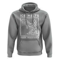 Ice Melts Under Resistance Hoodie Against Ice Protest Dragon Graphic with Fire