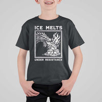 Ice Melts Under Resistance T Shirt For Kid Against Ice Protest Dragon Graphic with Fire