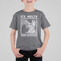 Ice Melts Under Resistance T Shirt For Kid Against Ice Protest Dragon Graphic with Fire