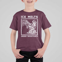 Ice Melts Under Resistance T Shirt For Kid Against Ice Protest Dragon Graphic with Fire