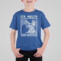 Ice Melts Under Resistance T Shirt For Kid Against Ice Protest Dragon Graphic with Fire