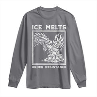 Ice Melts Under Resistance Long Sleeve Shirt Against Ice Protest Dragon Graphic with Fire