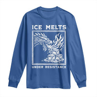 Ice Melts Under Resistance Long Sleeve Shirt Against Ice Protest Dragon Graphic with Fire