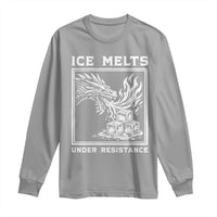 Ice Melts Under Resistance Long Sleeve Shirt Against Ice Protest Dragon Graphic with Fire