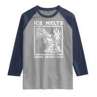 Ice Melts Under Resistance Raglan Shirt Against Ice Protest Dragon Graphic with Fire
