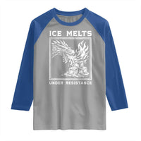 Ice Melts Under Resistance Raglan Shirt Against Ice Protest Dragon Graphic with Fire