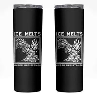 Ice Melts Under Resistance Skinny Tumbler Against Ice Protest Dragon Graphic with Fire