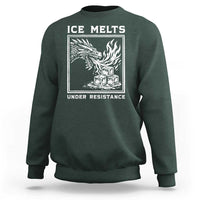 Ice Melts Under Resistance Sweatshirt Against Ice Protest Dragon Graphic with Fire
