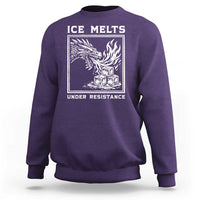 Ice Melts Under Resistance Sweatshirt Against Ice Protest Dragon Graphic with Fire