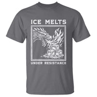 Ice Melts Under Resistance T Shirt Against Ice Protest Dragon Graphic with Fire