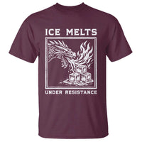 Ice Melts Under Resistance T Shirt Against Ice Protest Dragon Graphic with Fire