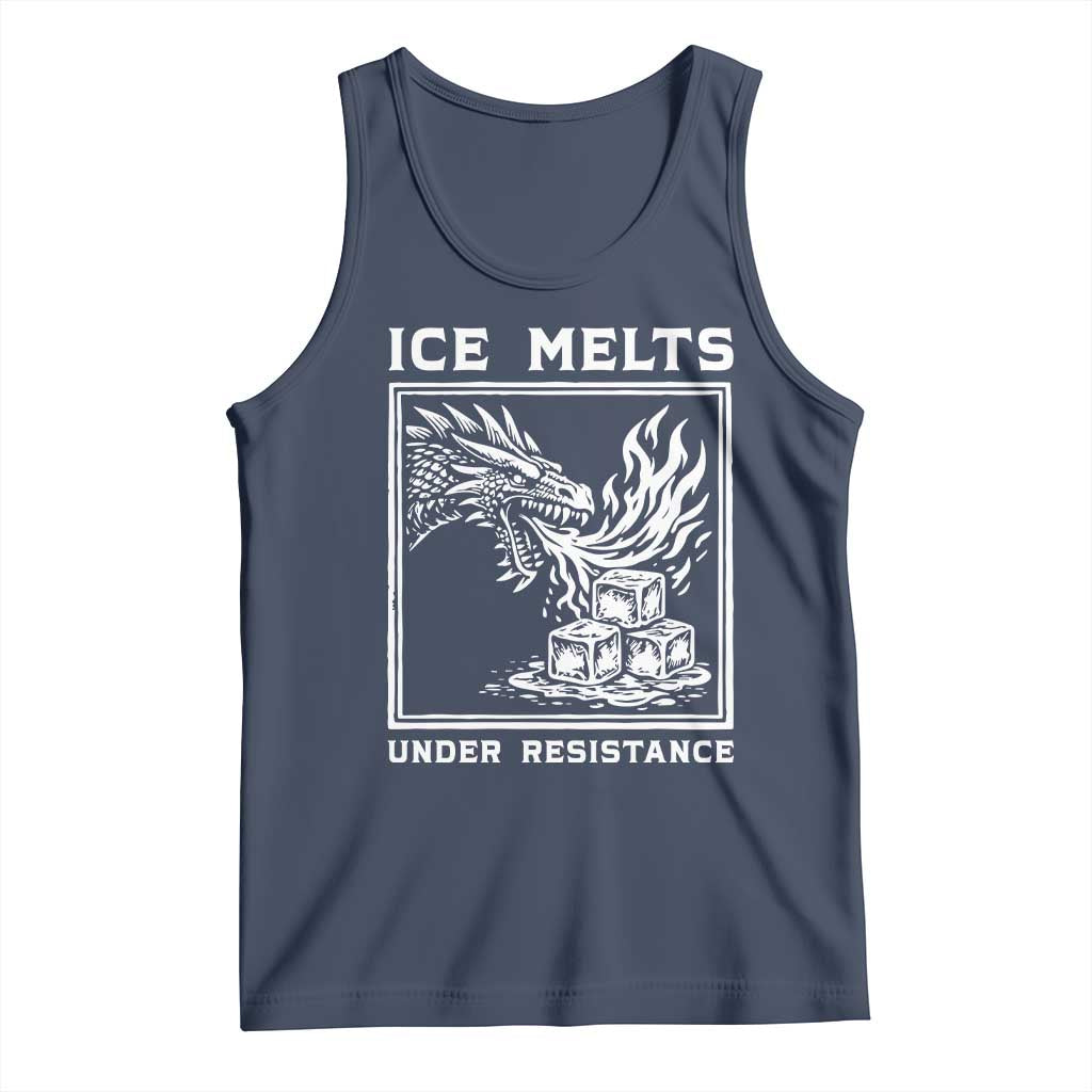 Ice Melts Under Resistance Tank Top Against Ice Protest Dragon Graphic with Fire