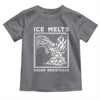 Ice Melts Under Resistance Toddler T Shirt Against Ice Protest Dragon Graphic with Fire
