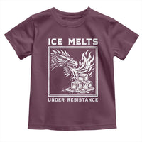 Ice Melts Under Resistance Toddler T Shirt Against Ice Protest Dragon Graphic with Fire
