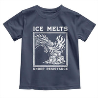 Ice Melts Under Resistance Toddler T Shirt Against Ice Protest Dragon Graphic with Fire