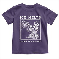 Ice Melts Under Resistance Toddler T Shirt Against Ice Protest Dragon Graphic with Fire