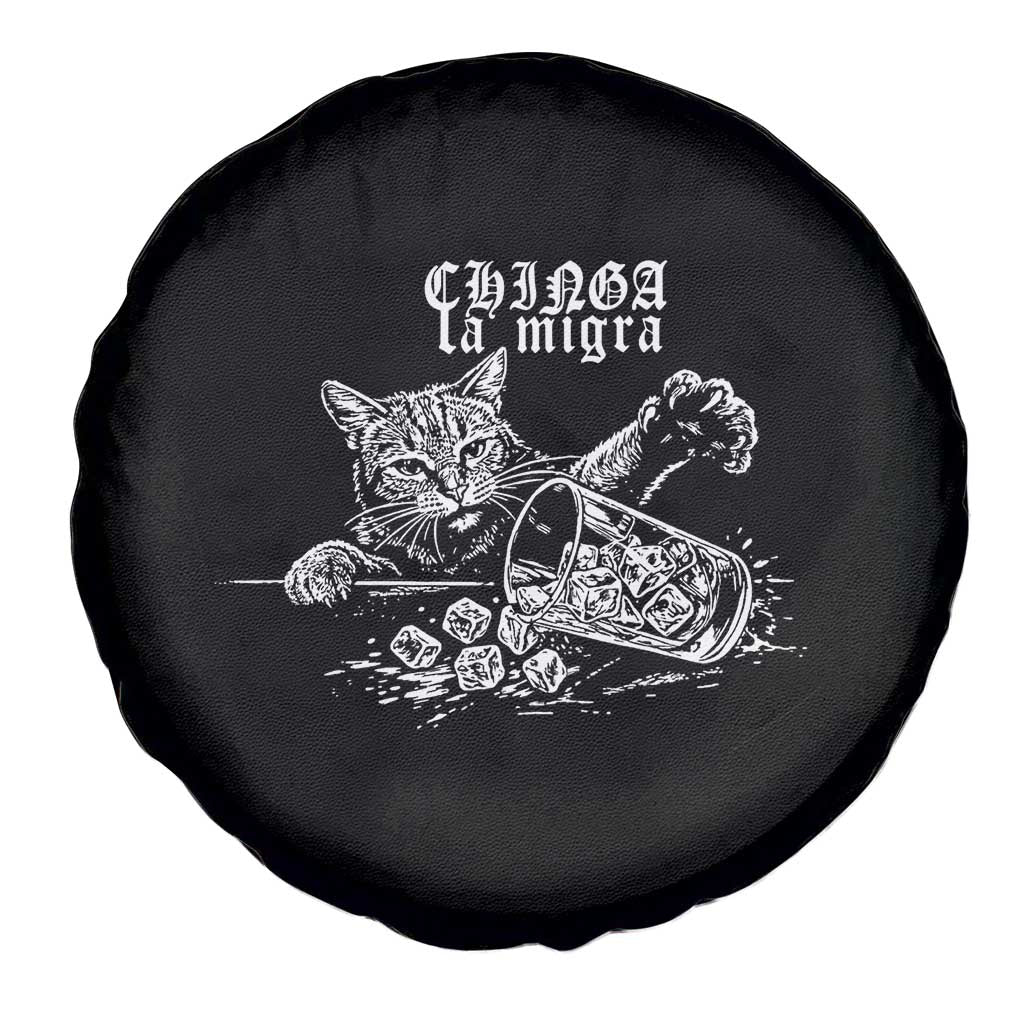 Chinga La Migra Protest Cat Spare Tire Cover Spanish Resistance Against Ice